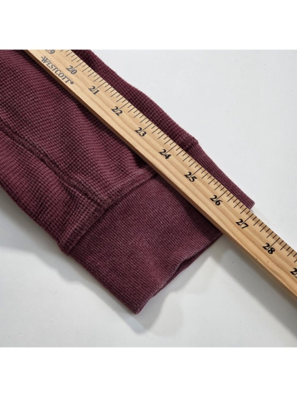 Eddie Bauer Henley Men T2XL Plum Cotton Blend Waffle Knit LS Casual Cottage Edgy - Picture 7 of 16
